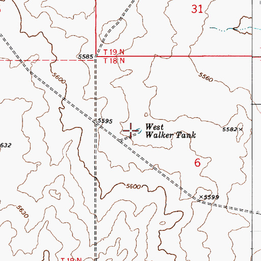 Topographic Map of West Walker Tank, AZ