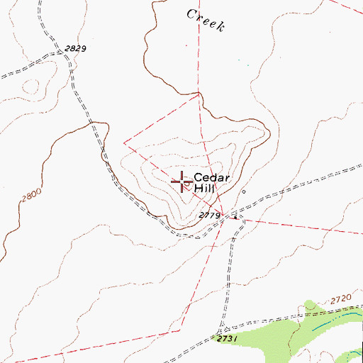 Topographic Map of Cedar Hill, TX