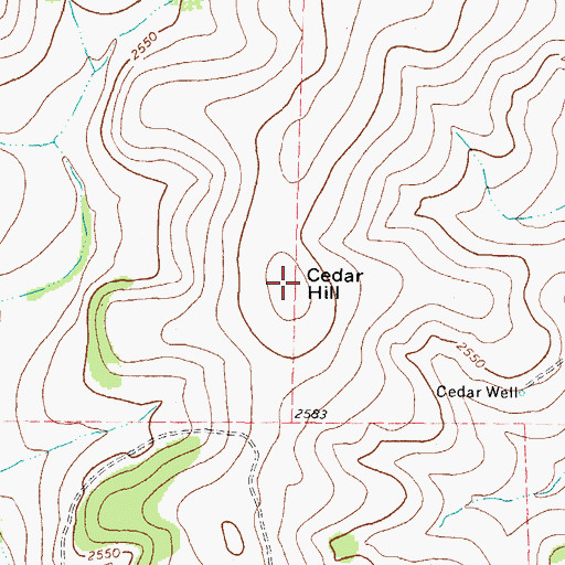 Topographic Map of Cedar Hill, TX
