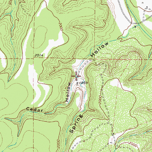 Topographic Map of Cedar Hollow, TX