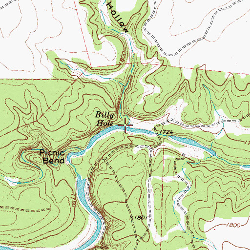 Topographic Map of Cedar Hollow, TX