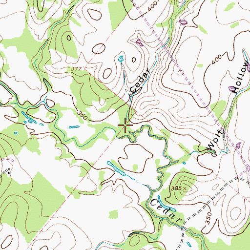Topographic Map of Cedar Hollow, TX
