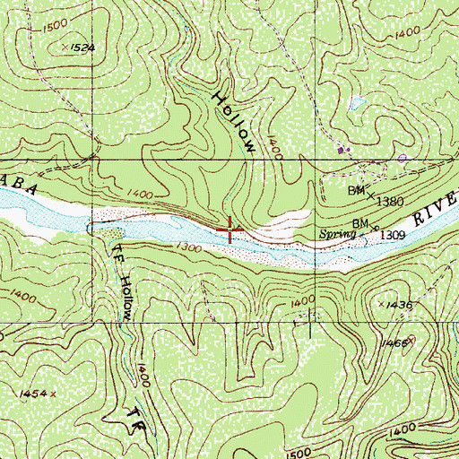 Topographic Map of Cedar Hollow, TX