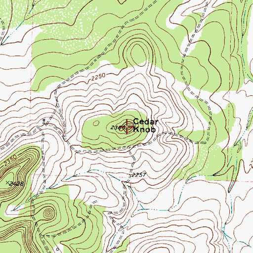Topographic Map of Cedar Knob, TX