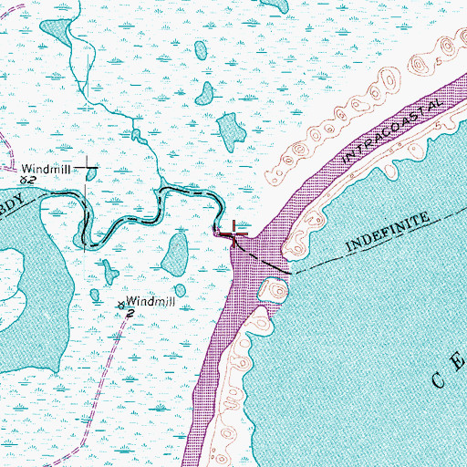 Topographic Map of Cedar Lake Creek, TX