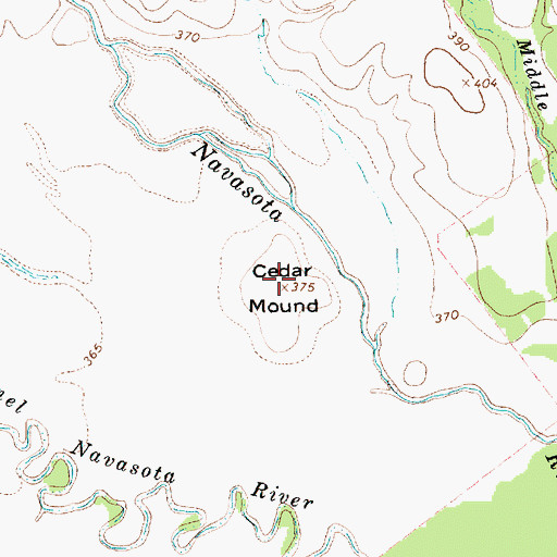 Topographic Map of Cedar Mound, TX