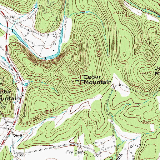 Topographic Map of Cedar Mountain, TX