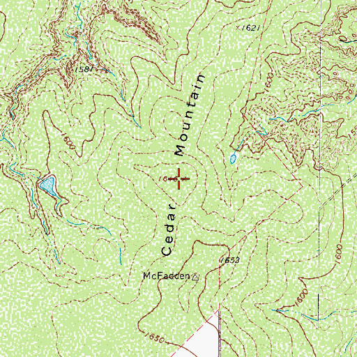 Topographic Map of Cedar Mountain, TX