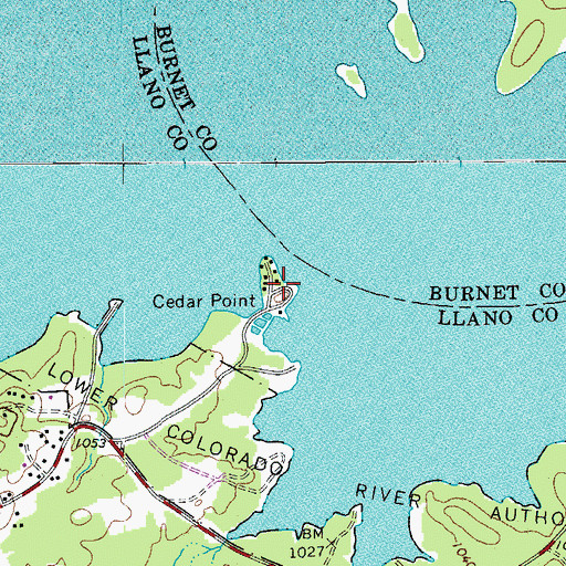 Topographic Map of Cedar Point, TX