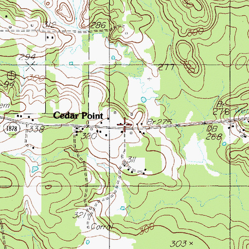 Topographic Map of Cedar Point, TX