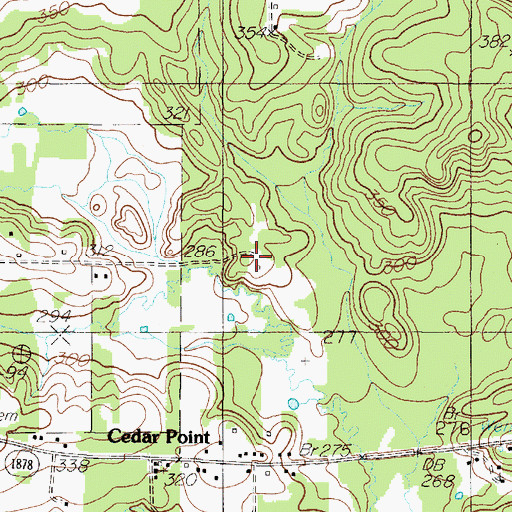 Topographic Map of Cedar Point School, TX