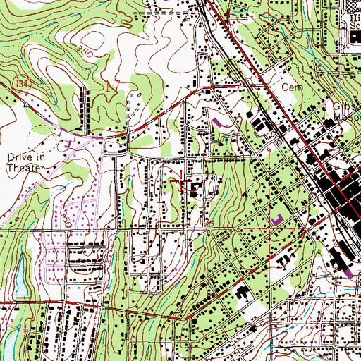 Topographic Map of Saint Bulah Baptist Church, AL