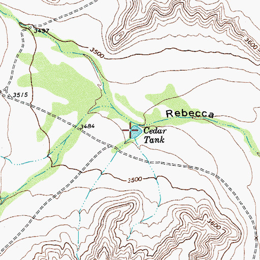 Topographic Map of Cedar Tank, TX