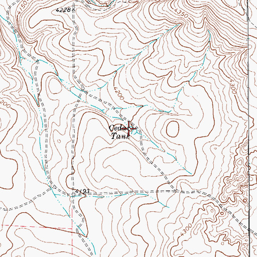 Topographic Map of Cedar Tank, TX