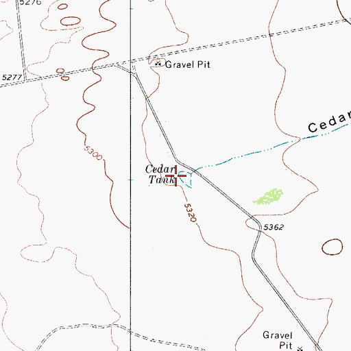 Topographic Map of Cedar Tank, TX
