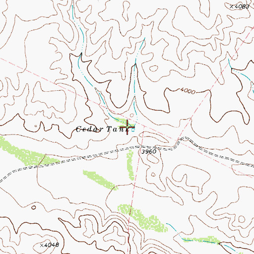 Topographic Map of Cedar Tank, TX