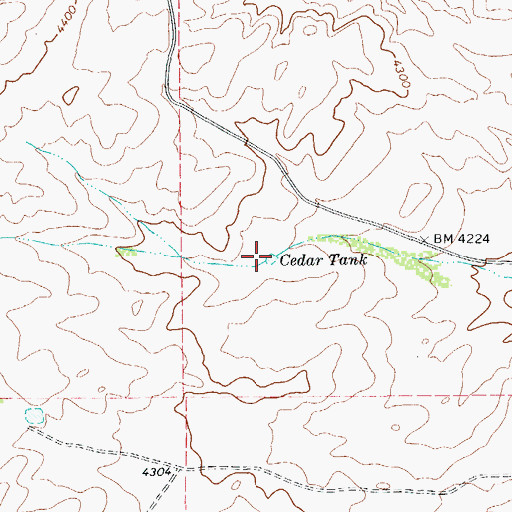 Topographic Map of Cedar Tank, TX