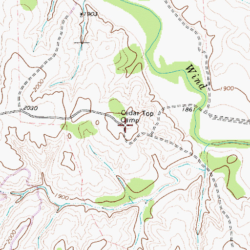 Topographic Map of Cedar Top Camp, TX