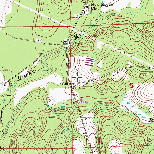 Topographic Map of Sand Hill School (historical), AL