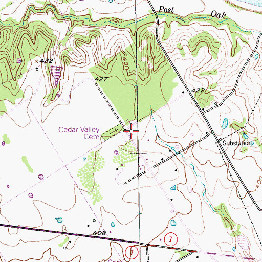 Topographic Map of Cedar Valley Church, TX
