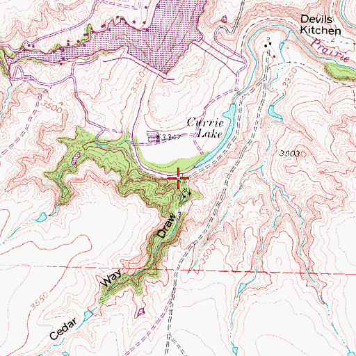 Topographic Map of Cedar Way Draw, TX