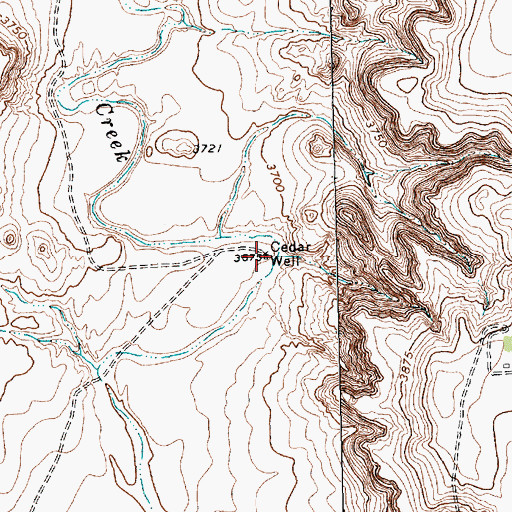 Topographic Map of Cedar Well, TX