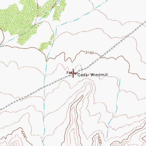 Topographic Map of Cedar Windmill, TX