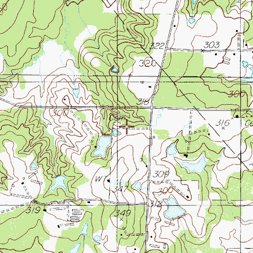 Topographic Map of Cedar Yard Cemetery, TX