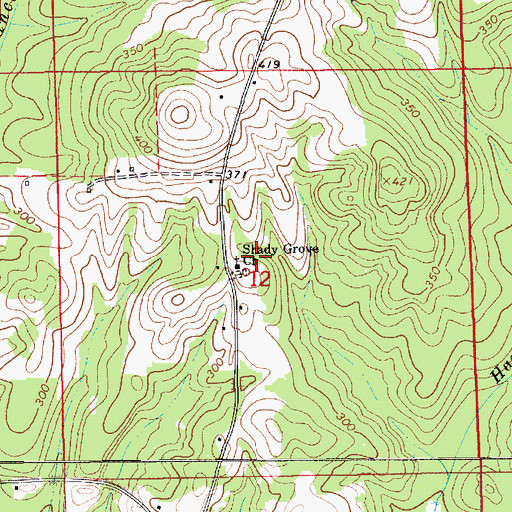 Topographic Map of Shady Grove School, AL