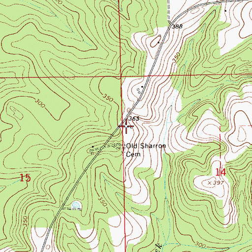 Topographic Map of Sharon Church (historical), AL