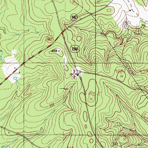 Topographic Map of Center Grove Church, TX
