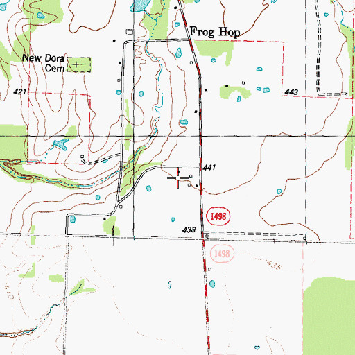 Topographic Map of Center Grove School, TX