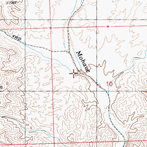 Topographic Map of West Wash, AZ