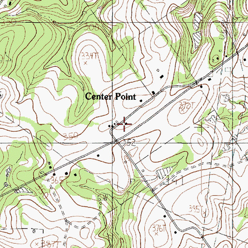 Topographic Map of Center Point Church, TX