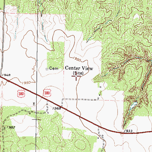 Topographic Map of Center View, TX