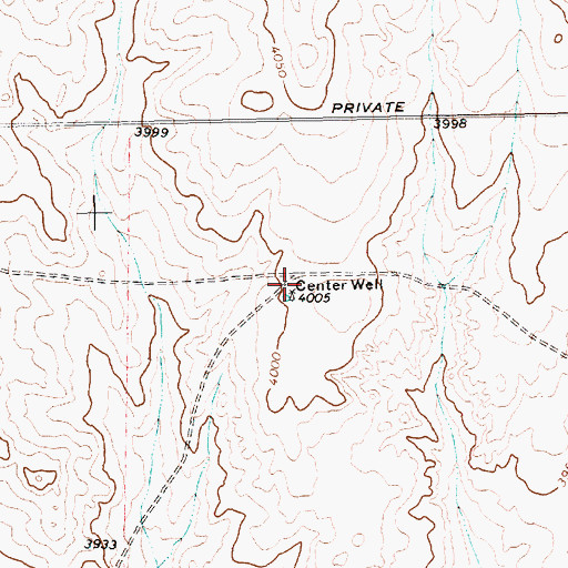 Topographic Map of Center Well, TX