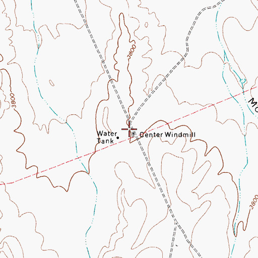 Topographic Map of Center Windmill, TX