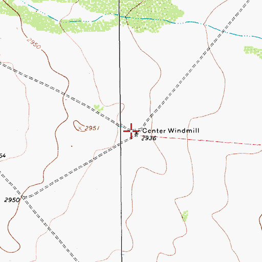 Topographic Map of Center Windmill, TX