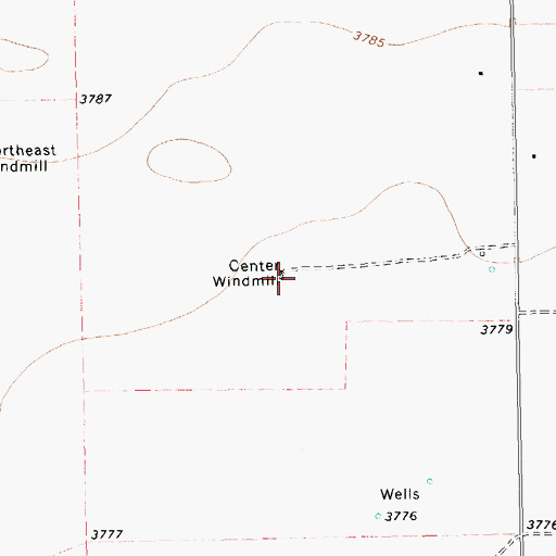 Topographic Map of Center Windmill, TX