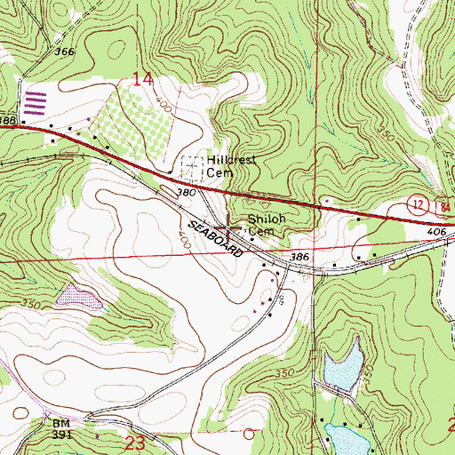 Topographic Map of Shiloh Church, AL