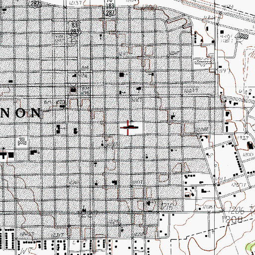 Topographic Map of Central School, TX
