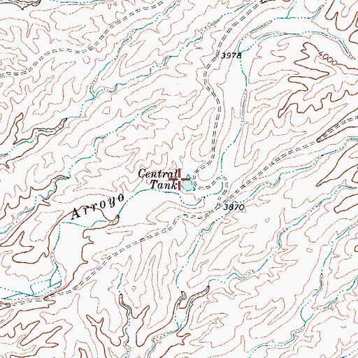 Topographic Map of Central Tank, TX