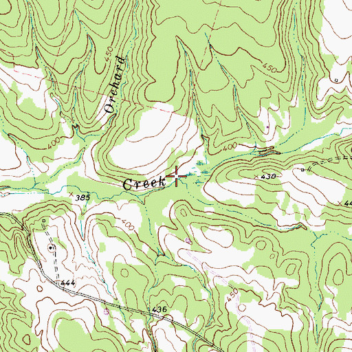 Topographic Map of Cercey Branch, TX