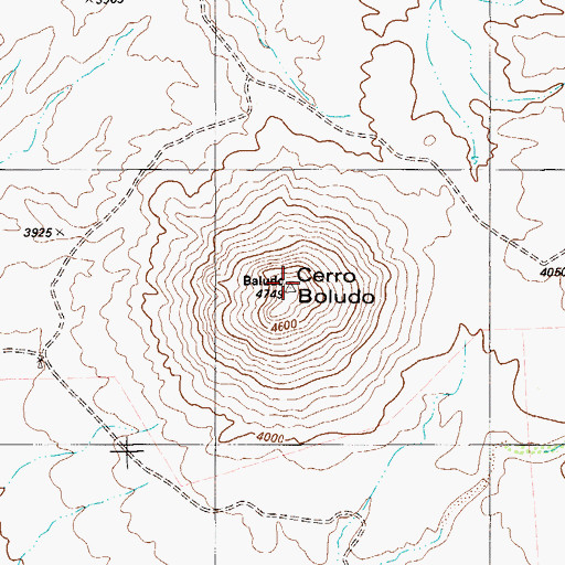 Topographic Map of Cerro Boludo, TX