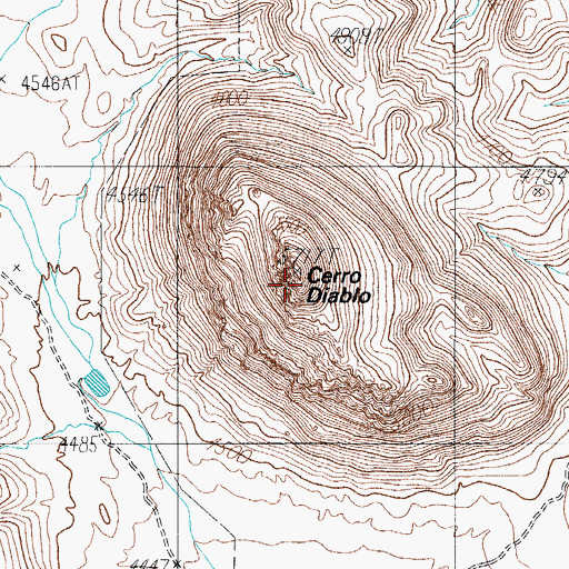 Topographic Map of Cerro Diablo, TX