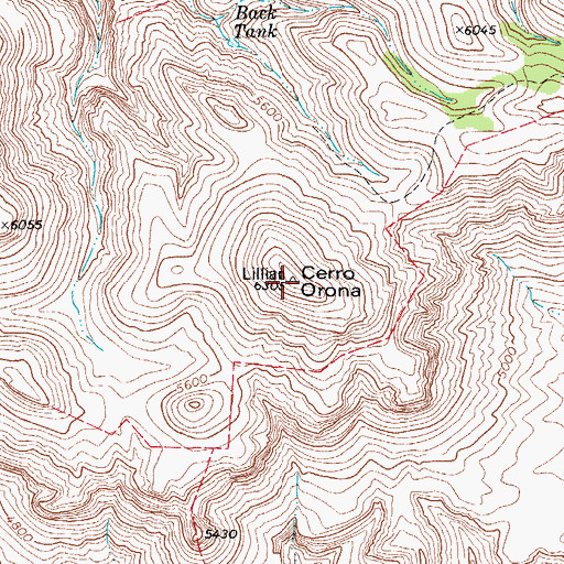 Topographic Map of Cerro Orona, TX