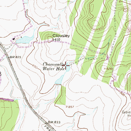 Topographic Map of Chacowalla Water Hole, TX