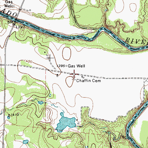 Topographic Map of Chaffin Cemetery, TX