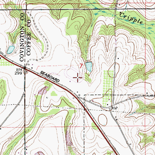 Topographic Map of South Alabama Motor Speedway, AL