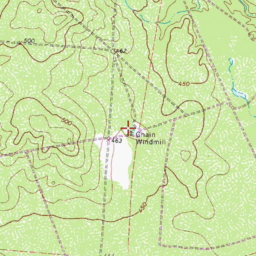 Topographic Map of Chain Windmill, TX